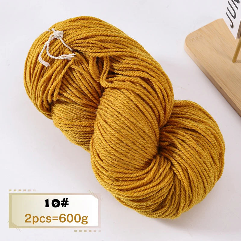 600g Thick Alpaca Wool Yarn Set (2 Pieces) – Premium Knitting Yarn for Sweaters, Scarves, Hats & DIY Crafts