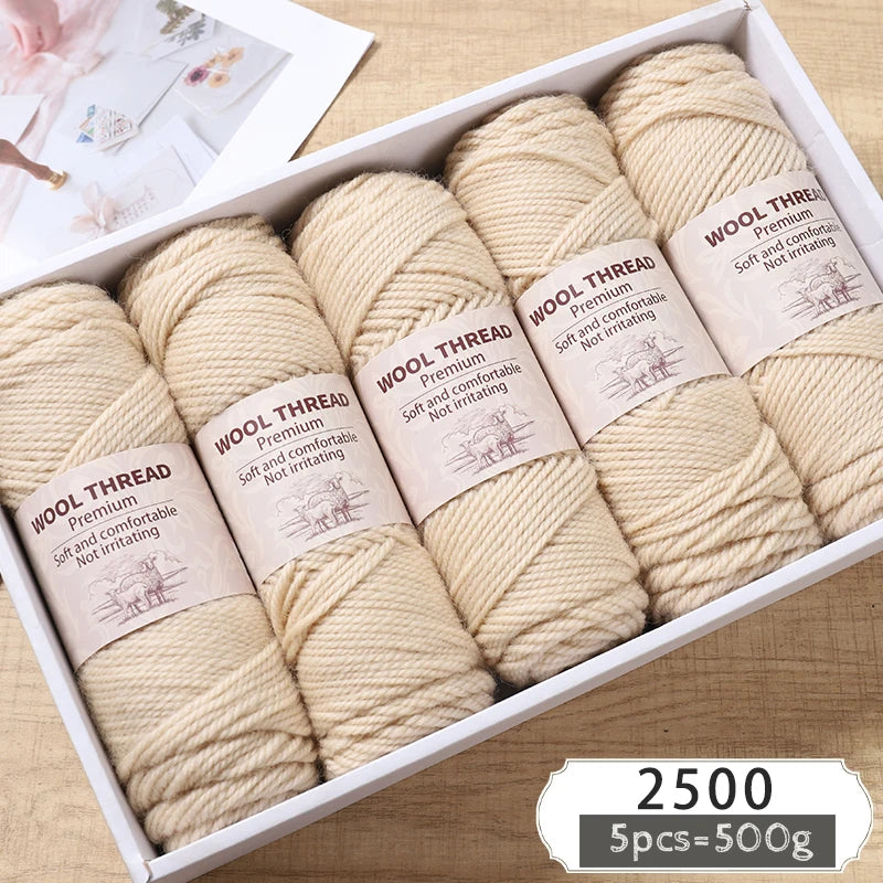 500g Thick Alpaca Wool Yarn – 245 Needle Knitting Yarn for Sweaters, Jackets & Accessories