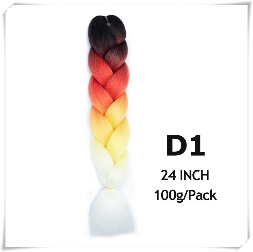 Pre-Stretched Jumbo Braiding Hair – 24 Inch Ombre Purple Synthetic Crochet Extensions for Women