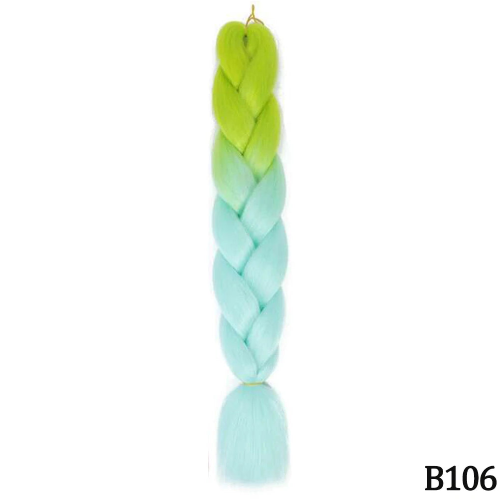 24 Inch Jumbo Braids Extensions – Synthetic Afro Ombre Kanekalon Braiding Hair for Children 22