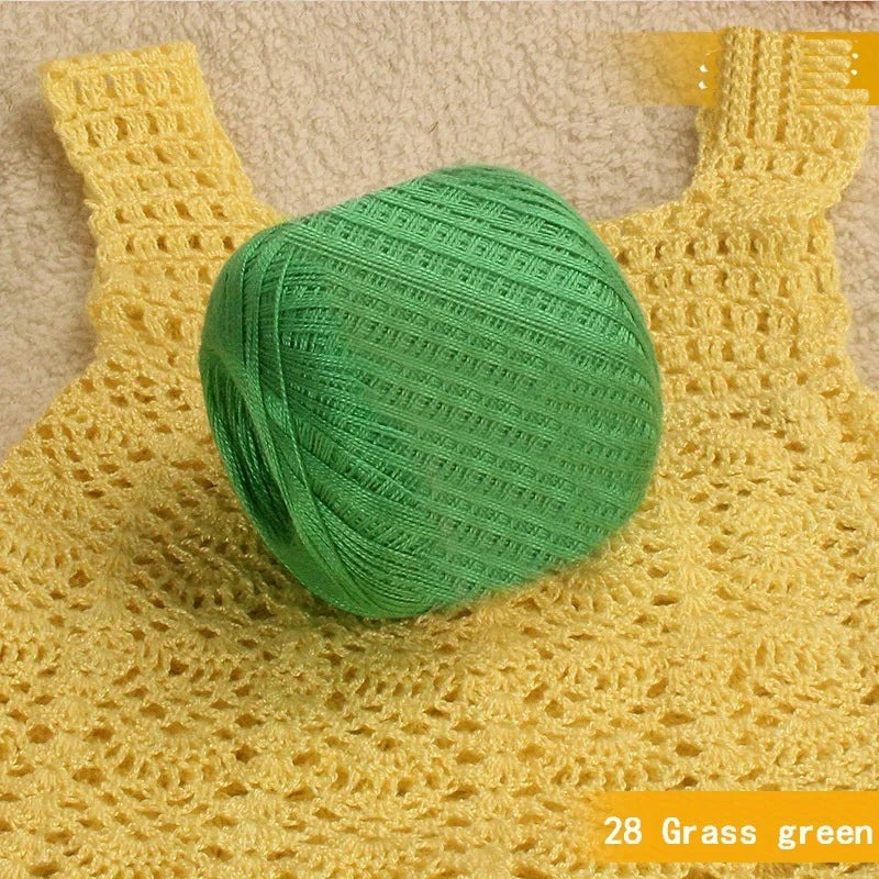 200g No. 8 Pearl Lace Yarn (4 Skeins) – Fine Crochet & Knitting Yarn for Shawls, Summer Sweaters, Scarves & Hats