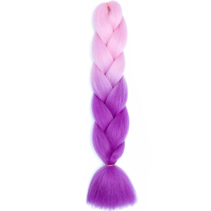 24 Inch Jumbo Box Braids Extensions – Synthetic Braiding Hair for Children (Pink, Purple, Yellow, Gray)