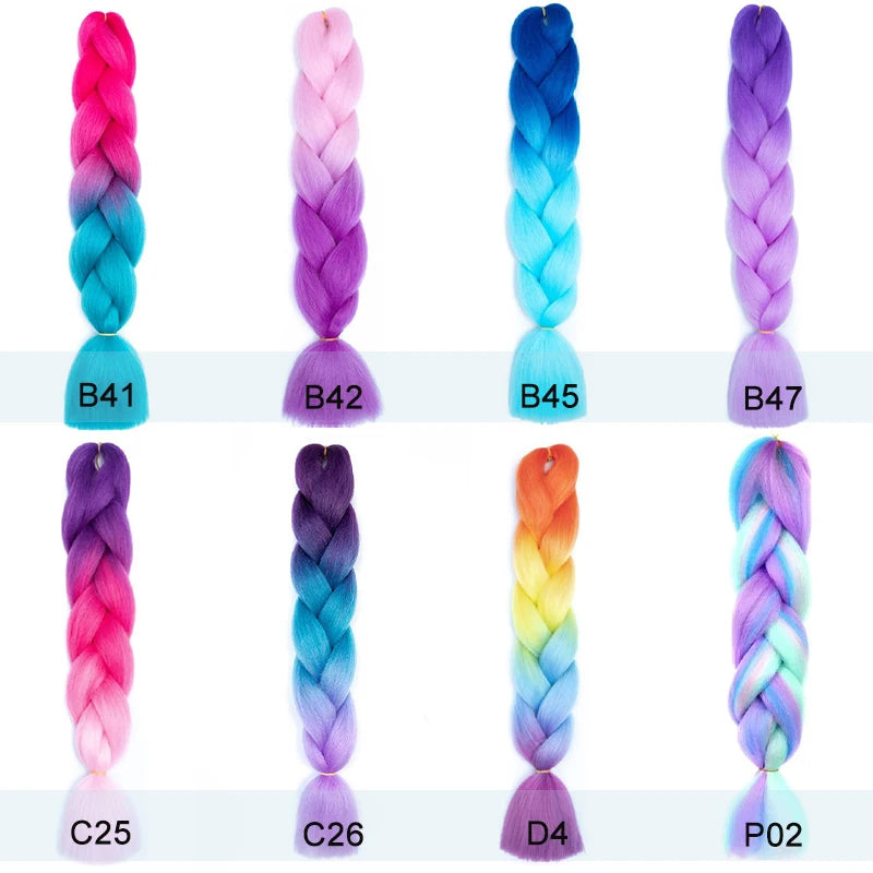 24-Inch Synthetic Long Straight Yaki Jumbo Braids – Pre-Stretched Hair Extensions