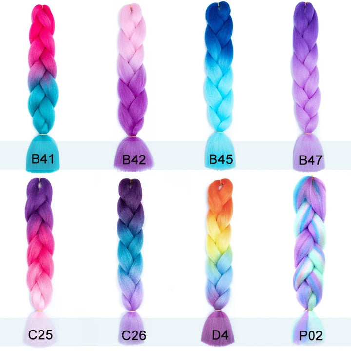 24-Inch Synthetic Long Straight Yaki Jumbo Braids – Pre-Stretched Hair Extensions