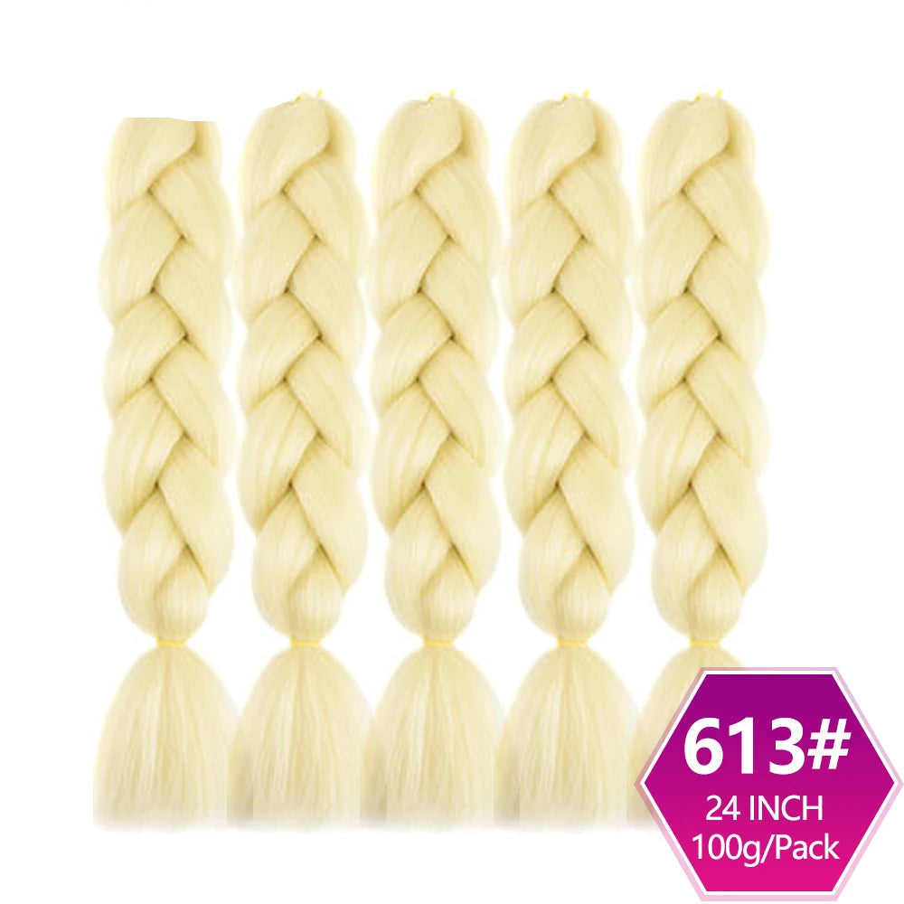 Five blonde braided hair extensions  on a white background.