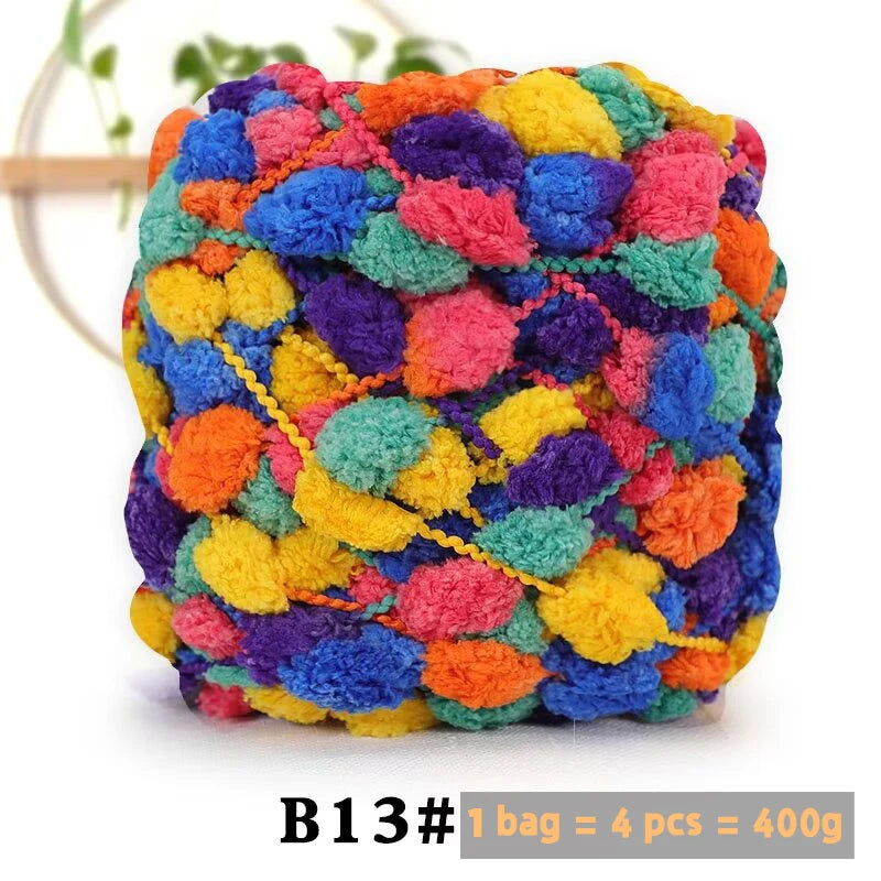 Super Soft Bean Yarn – Plush Polyester Chunky Yarn for Blankets, Cushions, Hats & DIY Crafts (400g, 4pcs Pack)