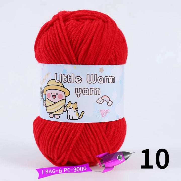 300g Medium-Thick Soft Yarn – DIY Hand-Knitting Yarn Balls for Sweaters, Hats & Crafts (6 Pieces / Pack)