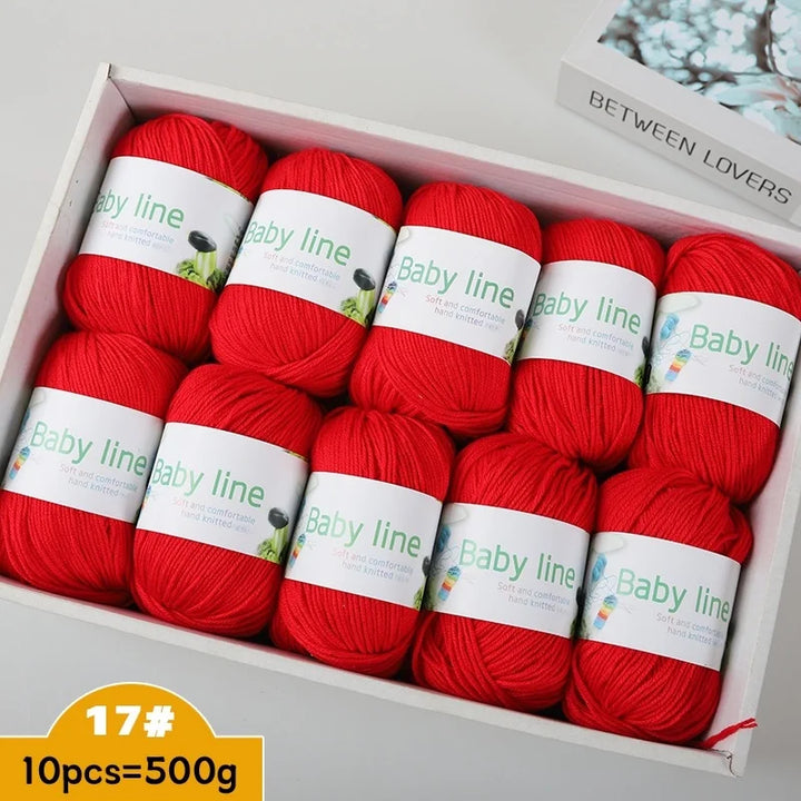 500g Soft Medium-Thick Knitting Yarn Set (10 Pieces) – Cozy Yarn for Sweaters, Hats, Scarves & Crochet Projects
