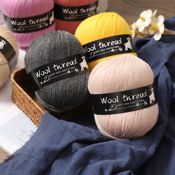 500g Multi-Color Medium-Fine Wool Yarn (6 Pack) – Hand-Knitting Yarn for Sweaters, Scarves & Hats
