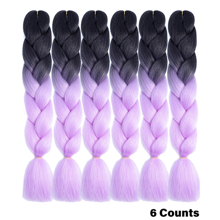 Rainbow Pre-Stretched Braiding Hair – Jumbo Box Braids High-Temperature Synthetic Extensions (6 Packs)