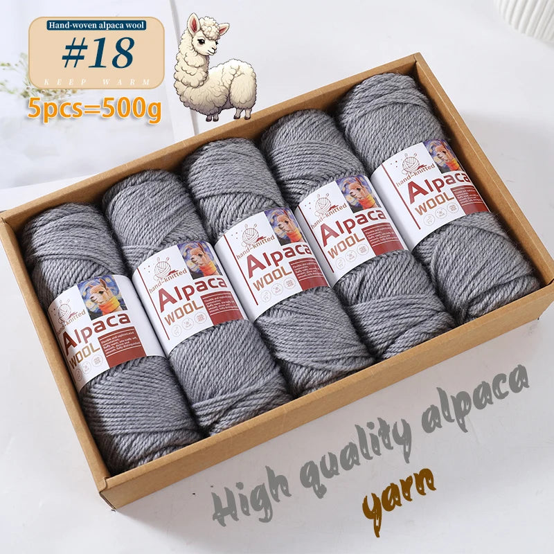 500g Alpaca Wool 245 Stick Stitch Yarn (5 Pieces) – Thick Knitting Yarn for Sweaters, Coats, Blankets & DIY Crafts