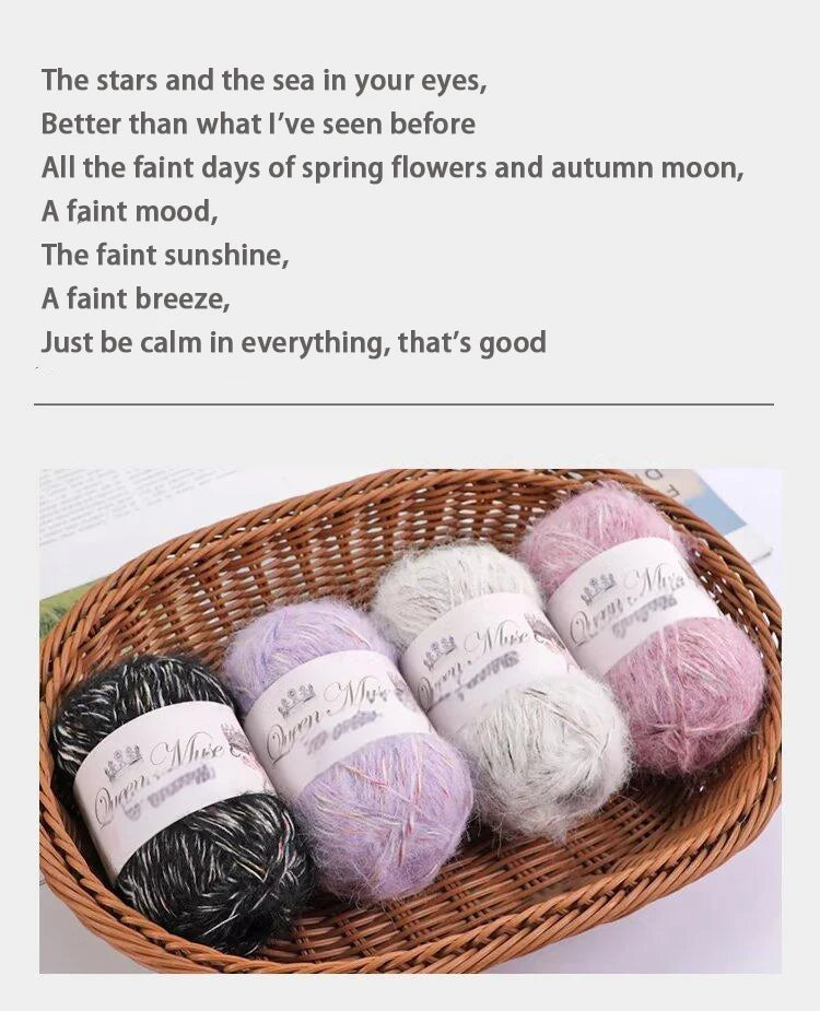 400g Multicolored Rainbow Alpaca Mohair Yarn – Soft Fluffy Knitting Yarn for Sweaters & Shawls (8 Pieces/Bag)