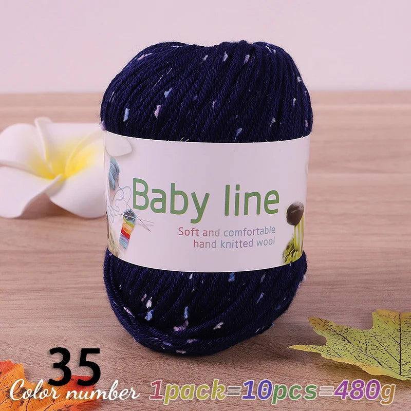 480g Star Dot Multicolor Yarn – Medium-Thick Knitting Yarn for Sweaters, Scarves & Hats (10 Pieces/Pack)
