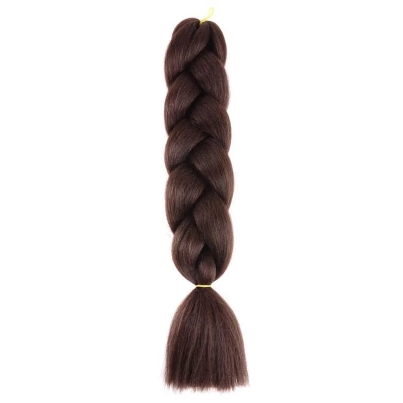 24 Inch Synthetic Jumbo Braiding Hair – Yaki Straight Box Braid Extensions for Dreadlocks & Twists