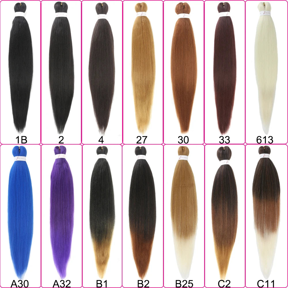 26 Inch Pre-Stretched Braiding Hair – Xpression-Style Smooth Yaki Straight Synthetic Extensions