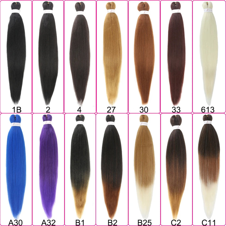 26 Inch Pre-Stretched Braiding Hair – Xpression-Style Smooth Yaki Straight Synthetic Extensions