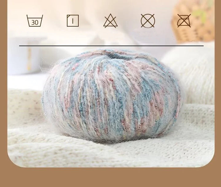 150g Colorful Dot Alpaca Mohair Yarn (3 Pieces) – Gradient Rainbow Knitting Yarn for Sweaters, Shawls, Hats & Scarves