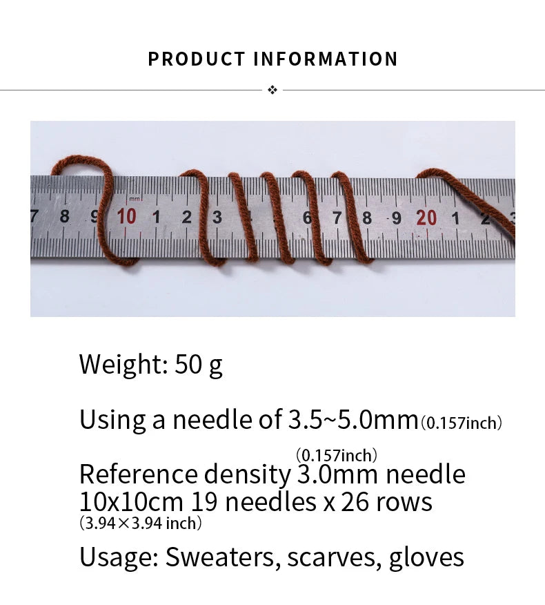 300g Medium-Thick Soft Yarn – DIY Hand-Knitting Yarn Balls for Sweaters, Hats & Crafts (6 Pieces / Pack)