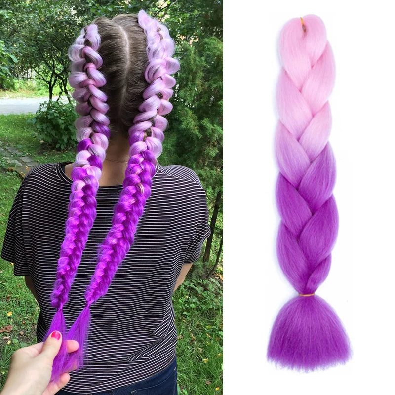 24-Inch Synthetic Long Straight Yaki Jumbo Braids – Pre-Stretched Hair Extensions