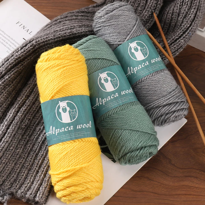 Alpaca Wool Boutique Yarn – 500g Thick Knitting Yarn Set (5 Pieces) for Sweaters, Scarves & Winter Wear