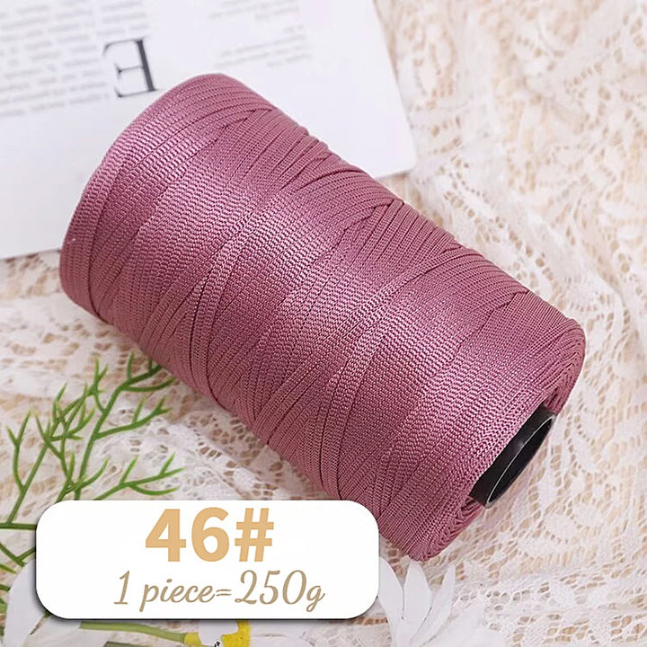 250g Lightweight Flat Ribbon Yarn – Hollow Crochet Yarn for Summer Hats, Bags & DIY Crafts