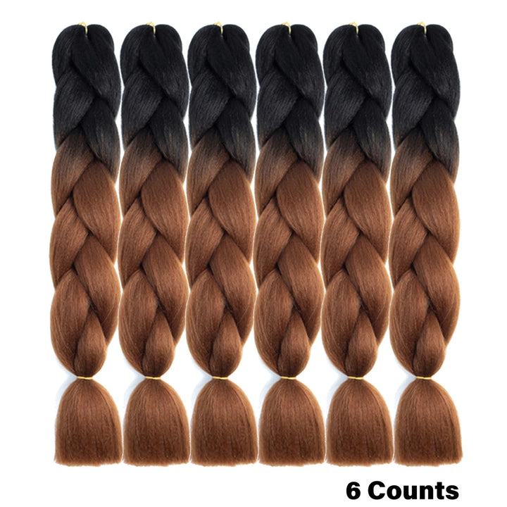 Rainbow Pre-Stretched Braiding Hair – Jumbo Box Braids High-Temperature Synthetic Extensions (6 Packs)