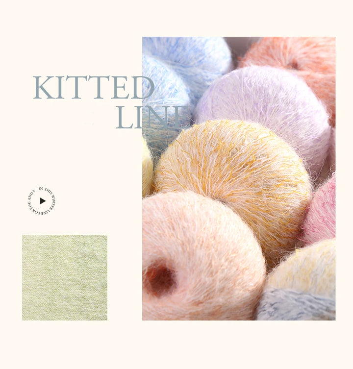 150g Premium Mohair Yarn – Tobacco Multi-Color Knitting Yarn (3 Pieces/Pack)