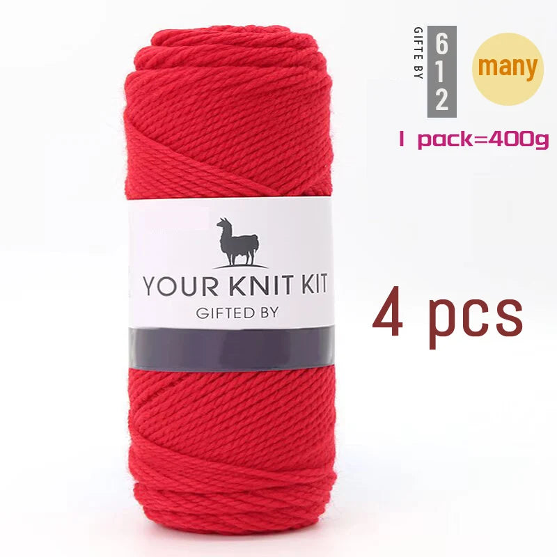 400g Alpaca Wool Yarn – Thick Pure Wool Knitting Yarn for Sweaters, Shawls & Scarves (4 Pieces/Pack)