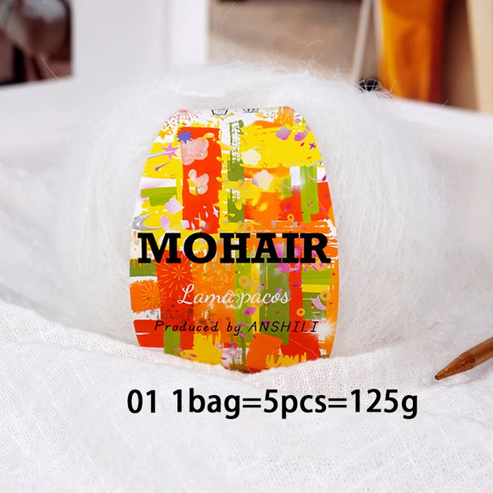 Colorful Long-Haired Mohair Yarn – Gradient Dyed Soft Knitting Yarn for Sweaters, Scarves, Hats & DIY Crafts