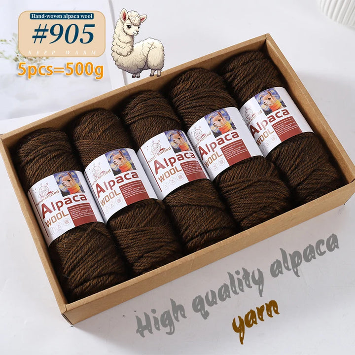 500g Alpaca Wool 245 Stick Stitch Yarn (5 Pieces) – Thick Knitting Yarn for Sweaters, Coats, Blankets & DIY Crafts