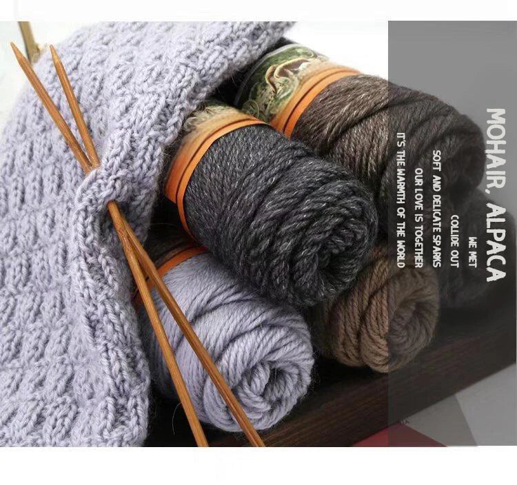 300g Colorful Mohair Alpaca Yarn – Soft Knitting Yarn for Sweaters, Scarves, Hats & DIY Crafts