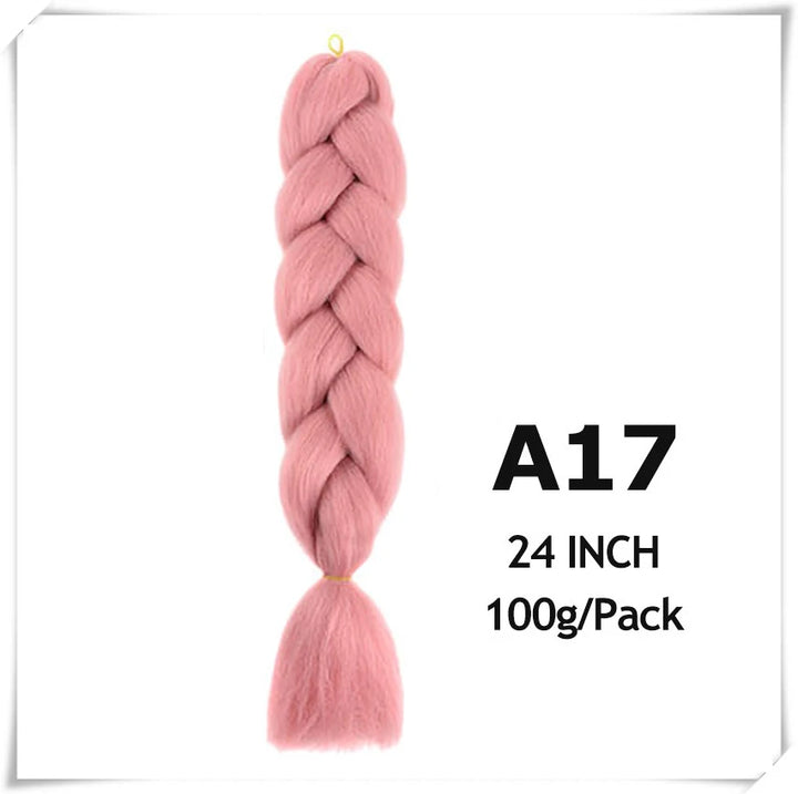 Pre-Stretched Jumbo Braiding Hair – 24 Inch Ombre Purple Synthetic Crochet Extensions for Women