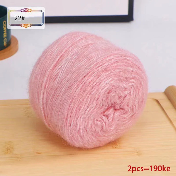 190g Rainbow Gradient Mohair Yarn – Long Section Dyed Spray Yarn for Sweaters, Shawls & Scarves (2 Pieces/Pack)