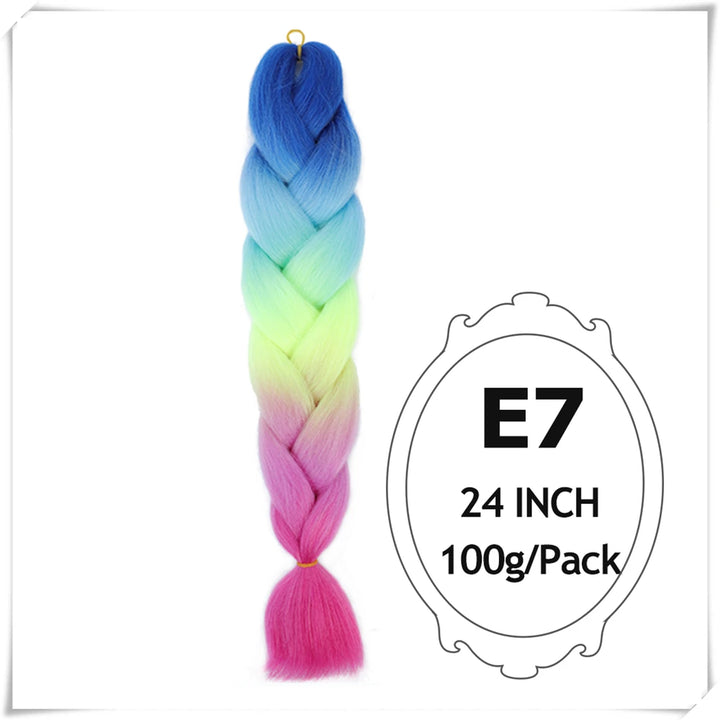 Pre-Stretched Jumbo Braiding Hair – 24 Inch Ombre Purple Synthetic Crochet Extensions for Women