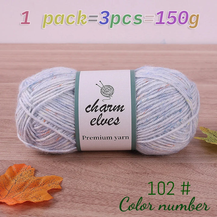 150g Colorful Dot Spray Yarn – Medium-Thick Cotton Yarn for Hand-Knitting (3 Pcs / Pack)