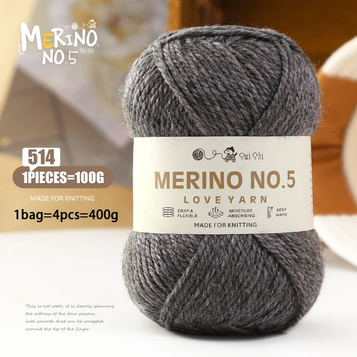400g Alpaca Wool Blend Yarn Set (4 Pieces) – 245 Stick-Needle Medium-Thick Yarn for Sweaters, Coats, Scarves & DIY Crafts