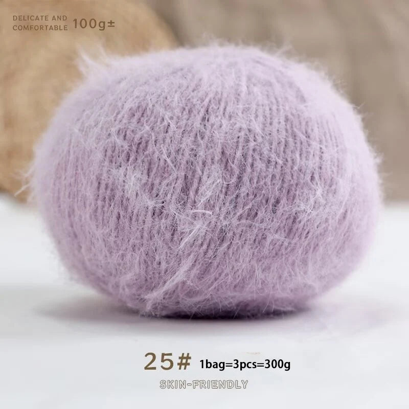 Long-Haired Solid Color Snowflake Yarn – Soft, Skin-Friendly Yarn for Sweaters, Scarves & DIY Crafts (3pcs, 300g)
