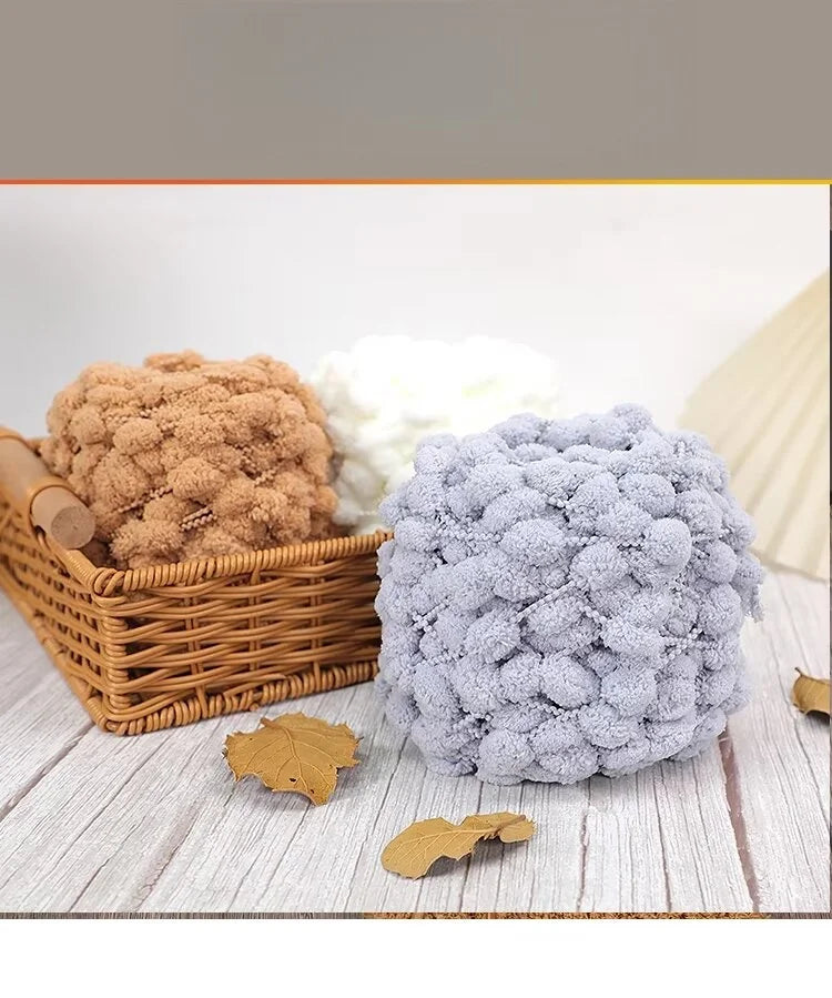 Super Soft Bean Yarn – Plush Polyester Chunky Yarn for Blankets, Cushions, Hats & DIY Crafts (400g, 4pcs Pack)