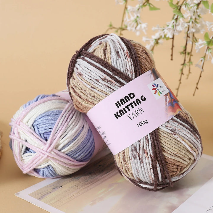 High-Quality 7-Strand Gradient Yarn – Medium-Thick Multi-Colored Yarn for Sweaters, Hats, Scarves & DIY Crafts