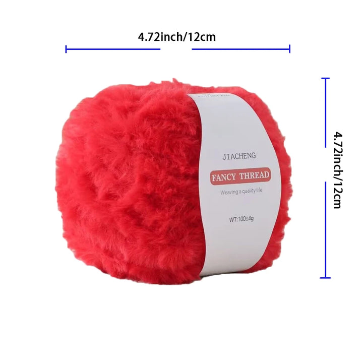 Imitation Fur Long-Haired Yarn – 400g Soft Beginner Knitting Yarn (4 Skeins Set)