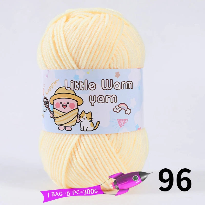 300g Medium-Thick Soft Yarn – DIY Hand-Knitting Yarn Balls for Sweaters, Hats & Crafts (6 Pieces / Pack)