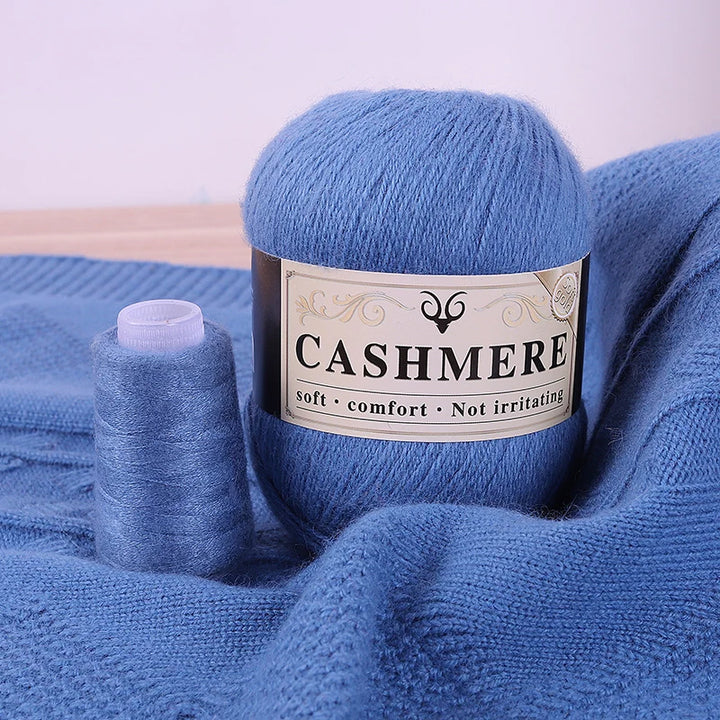 Handmade Cashmere Wool Yarn Set – 50g Main Yarn + 20g Auxiliary Yarn for Sweaters, Scarves & Hats