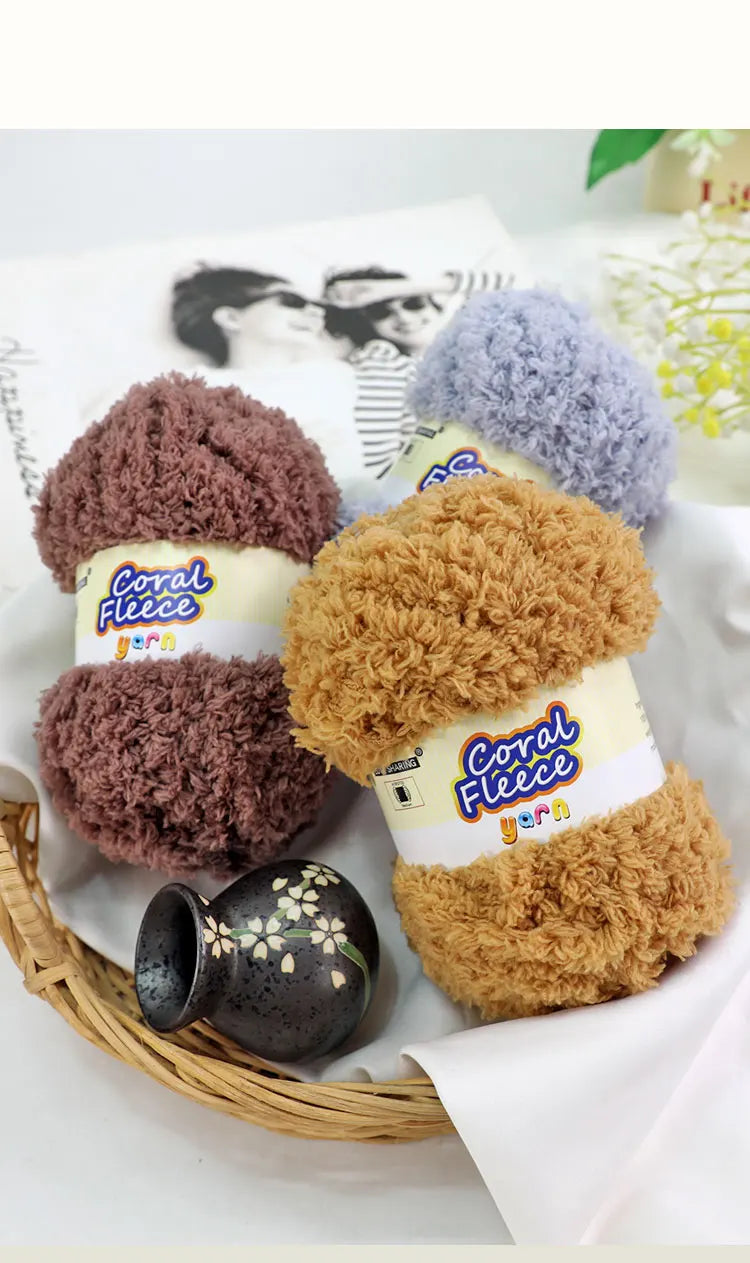 Soft Coral Yarn – Fluffy, Skin-Friendly Knitting Yarn for Sweaters, Scarves & DIY Winter Wearables