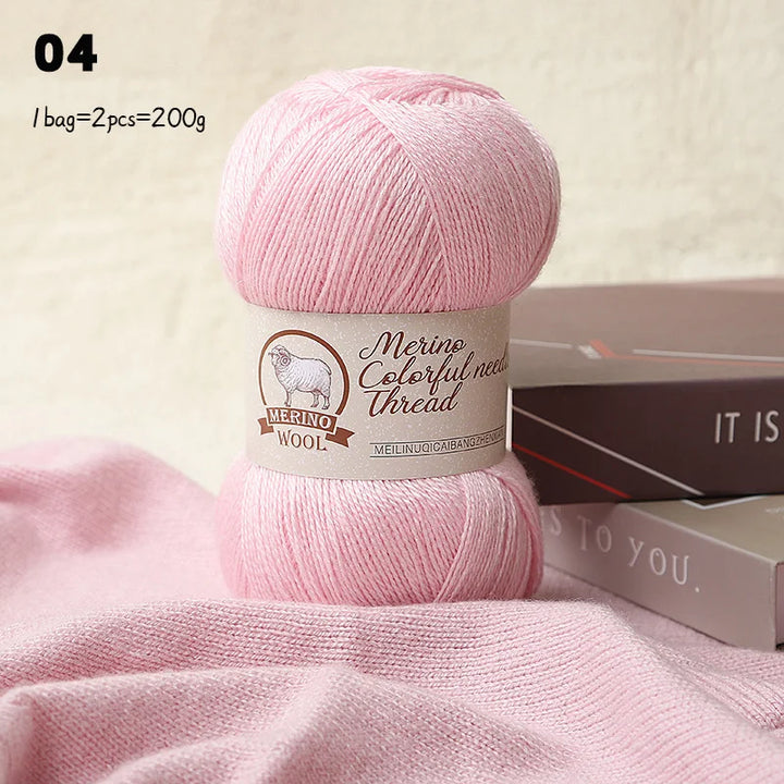 Solid Color Medium-Thick Cashmere Blend Yarn – Soft Luxury Yarn for Sweaters, Scarves & Handmade Crafts