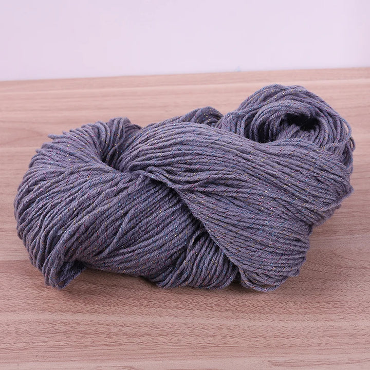 190g Colorful Gold Silk Acrylic Yarn – Medium Thick Shiny DIY Weaving Yarn