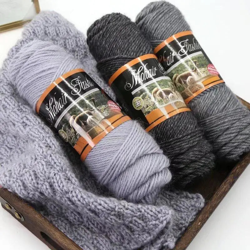 300g Colorful Mohair Alpaca Yarn – Soft Knitting Yarn for Sweaters, Scarves, Hats & DIY Crafts