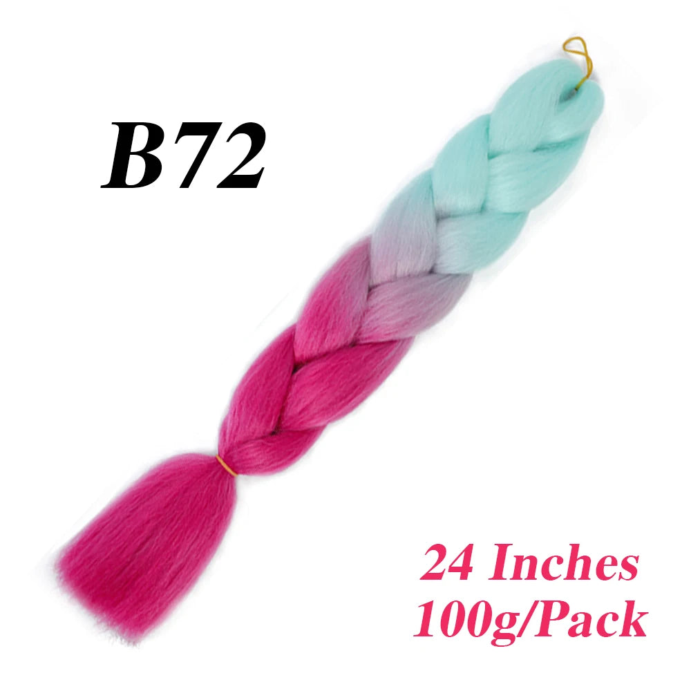 24 Inch Jumbo Braiding Hair – Afro Ombre Synthetic Extensions for Children’s Braids (100g) 33