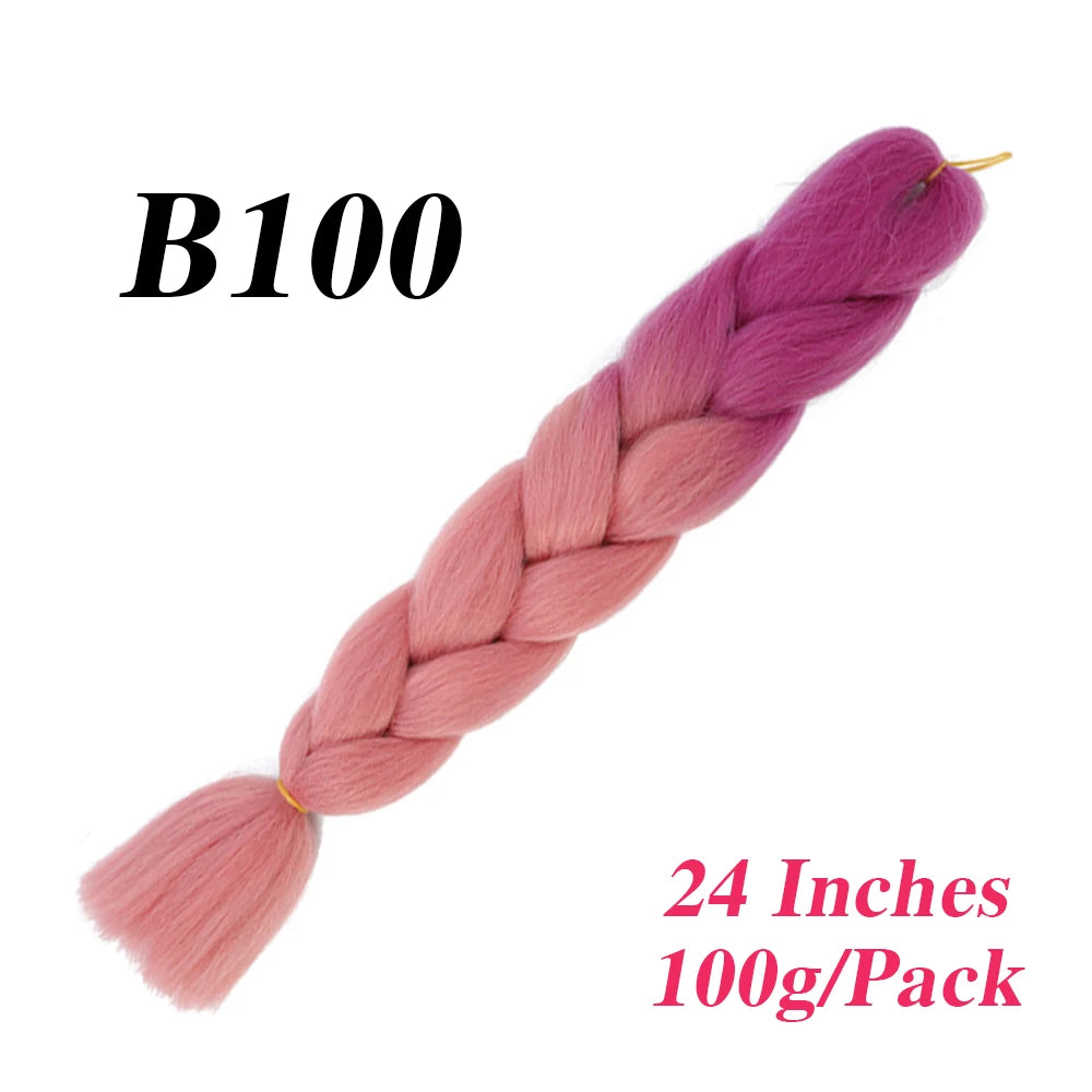 24 Inch Jumbo Braiding Hair – Afro Ombre Synthetic Extensions for Children’s Braids (100g) 33