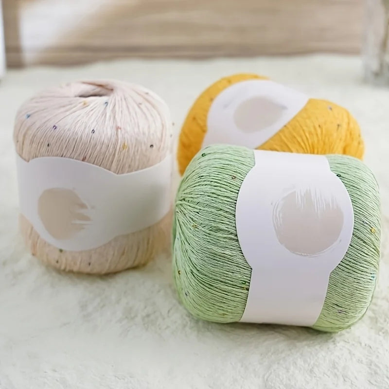 200g Colorful Sequin Yarn – Soft Knitting Yarn for Sweaters, Scarves & DIY Crafts (4 Pieces/Pack)
