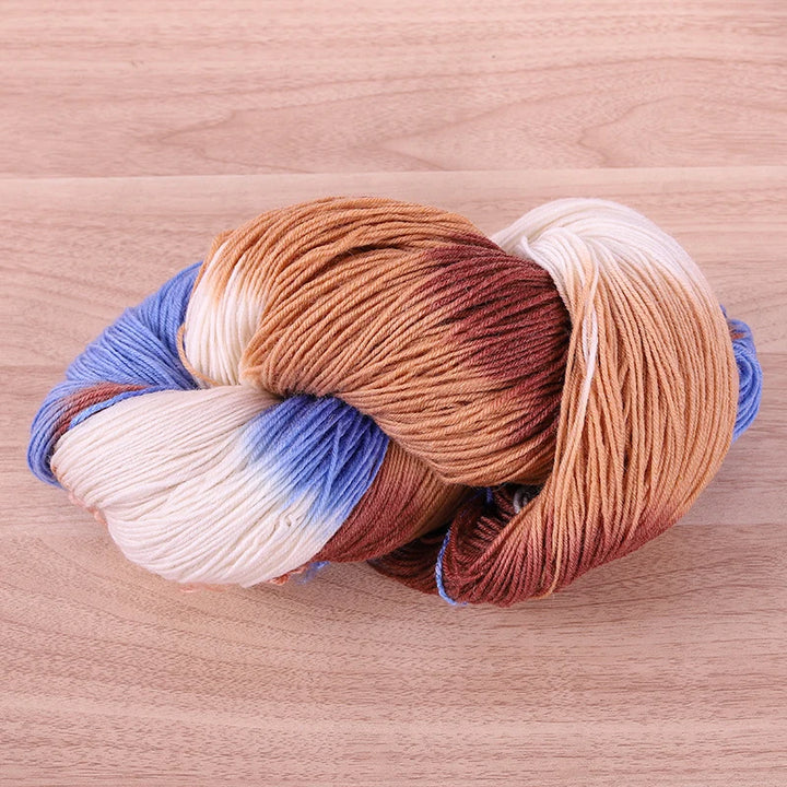 Segment-Dyed Rainbow Wool Yarn – Colorful Knitting Yarn for Sweaters, Scarves, Hats & Gloves